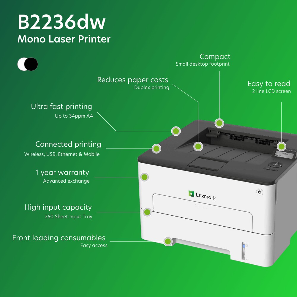 laser lexmark b2236dw