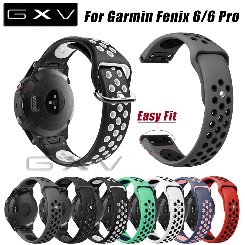 20mm/22mm Sport Breathable Silicone Strap for Garmin Fenix 6/6 Pro/6s