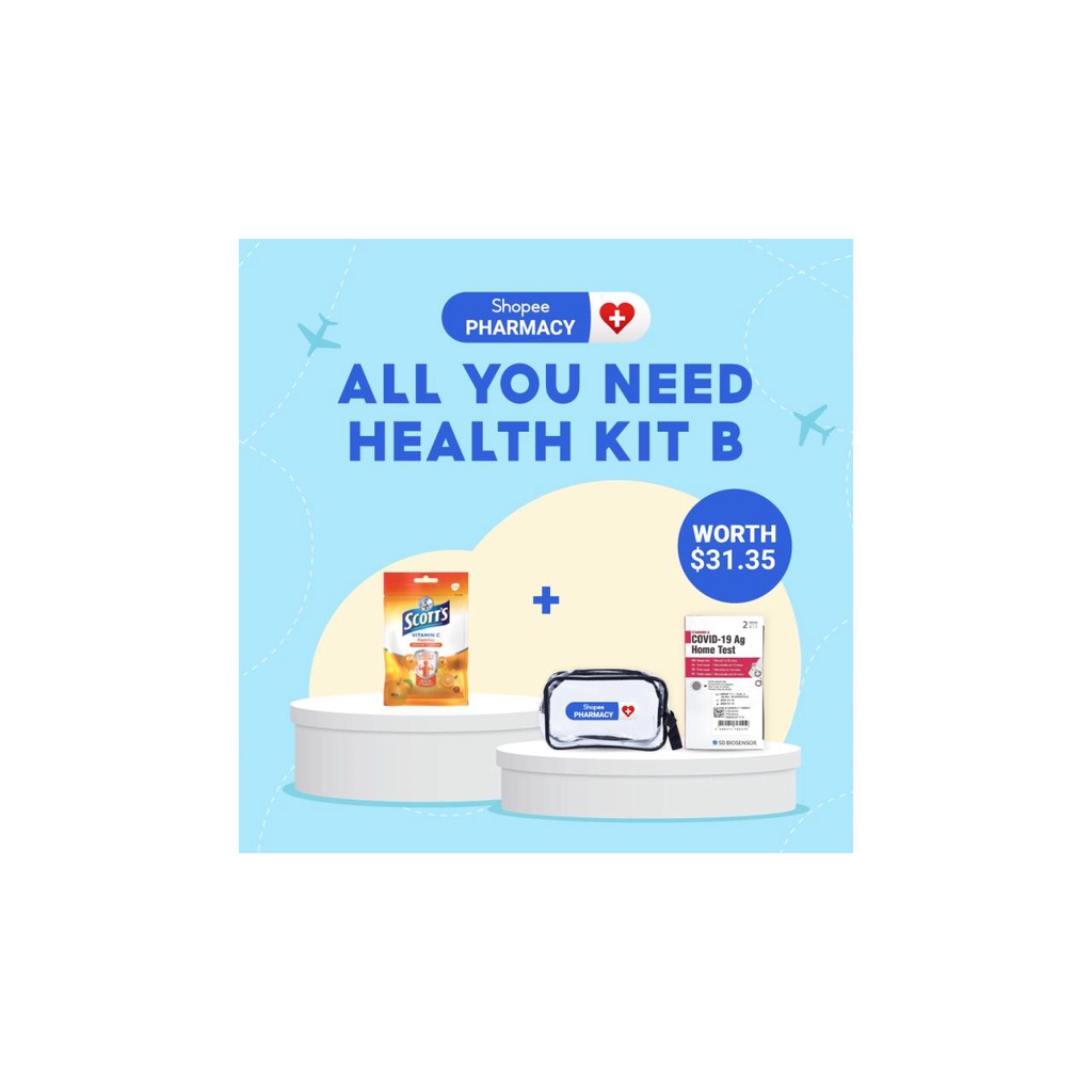 Limited Ed Shopee Pharmacy Kit All You Need Kit B (COVID 19 ART Self Test Kit and Vitamin