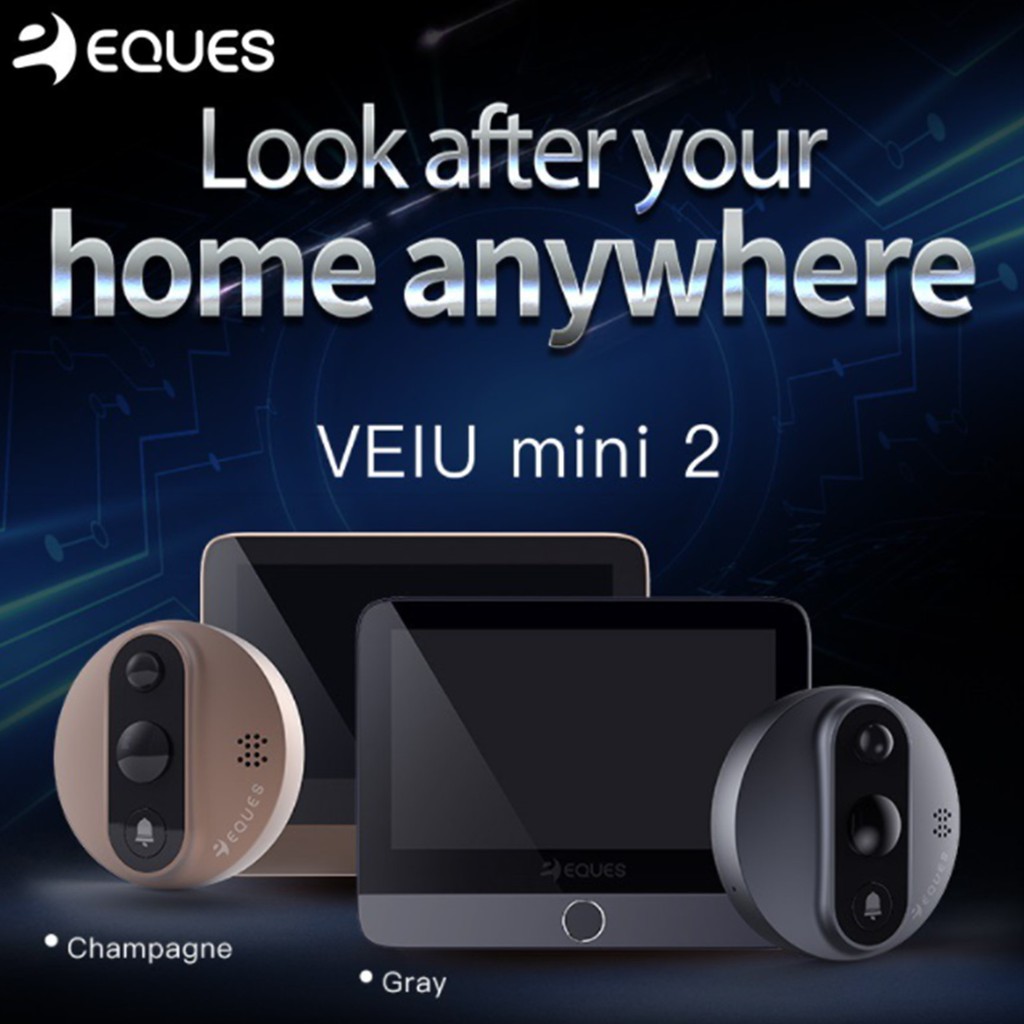 Eques Veiu Mini 2 Smart Doorbell & Door Viewer Rechargeable WiFi