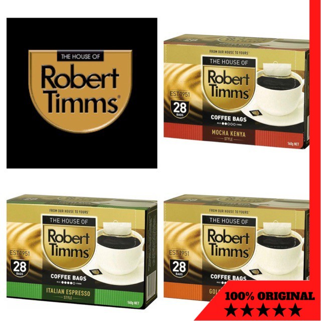 Robert Timms Coffee Bags 28 pack (Gold Colombia/Italian Espresso/Mocha