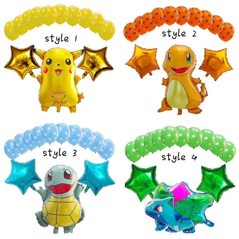 13pcs Cartoon Pokemon Pikachu Jenny Turtle Foil Balloons baby shower  Birthday Party Decoration | Shopee Singapore