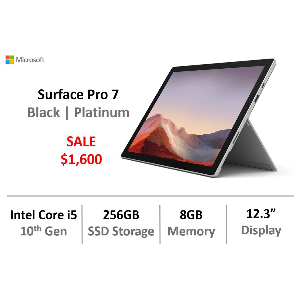 Microsoft Surface Pro 7 Intel Core I5 8gb Ram 256gb Ssd Shopee Singapore