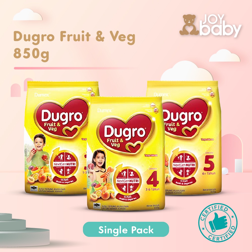 Instock Single Pack Dumex Dugro Fruit And Vege Milk Stage 3 And 4 And 5 Shopee Singapore