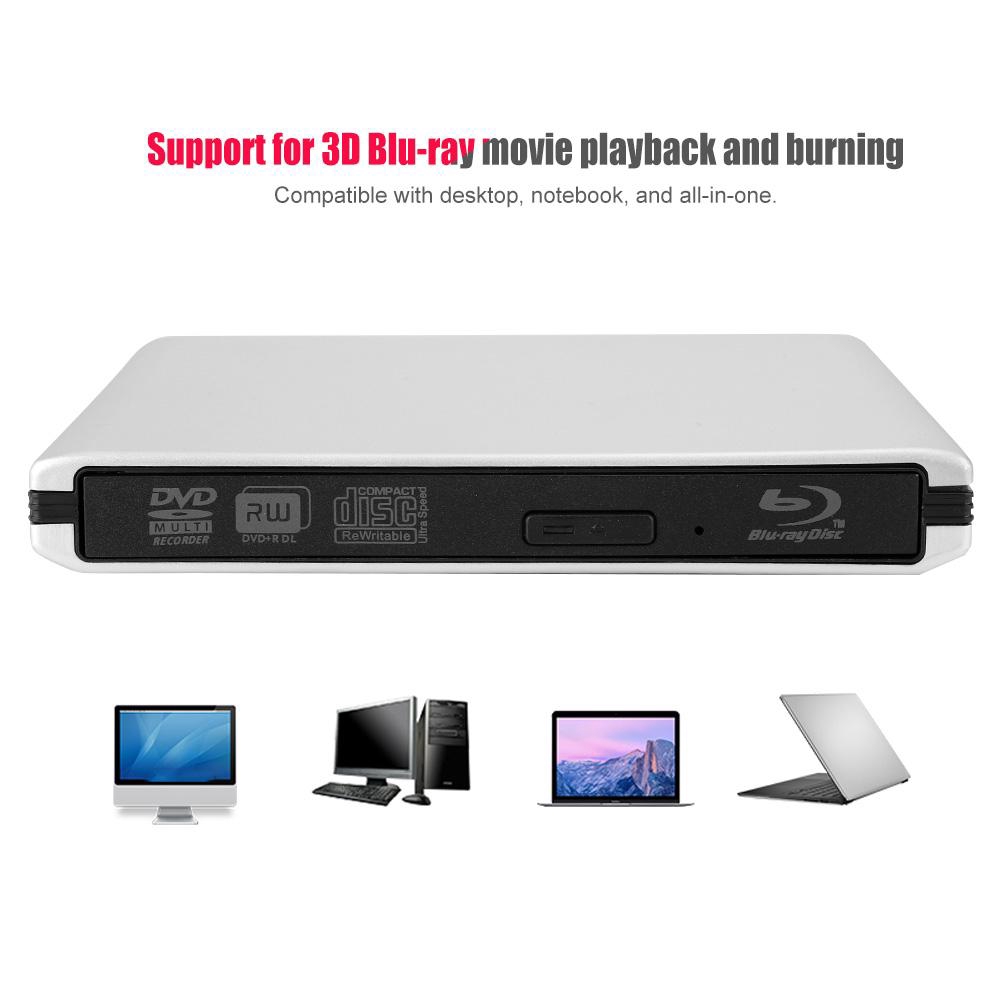 Yimeni Good Quality Usb3 0 Blu Ray Laptop Pc External Optical Drive Disc Burner Dvd Cd Writer Recorder Shopee Singapore