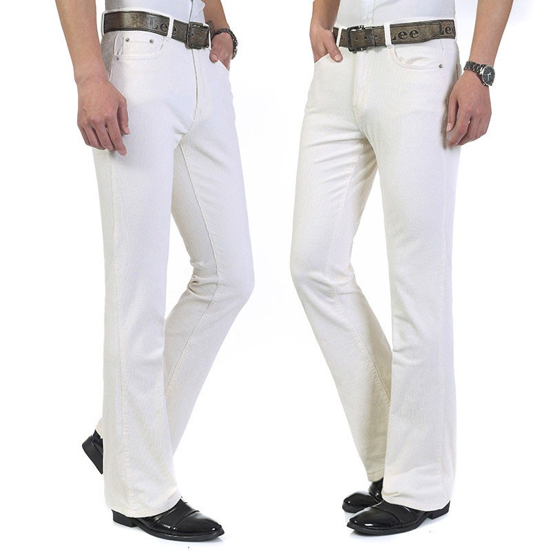 mens white flare pants