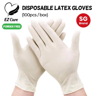 [SG Seller]Disposable Latex Gloves/100pcs/Food Grade/Powder Free/Latex/Glove