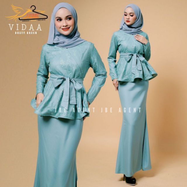  6 WARNA  VIDAA BAJU  KURUNG  MODEN  PEPLUM RAYA NIKAH TUNANG 