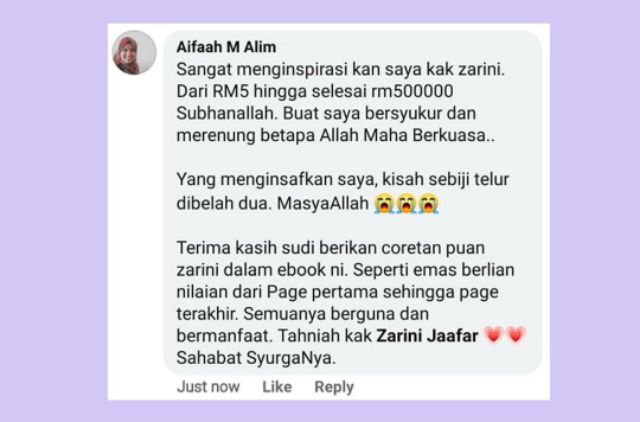 Zarini Jaafar Buku Suri Rumah Bangkit Hutang Setengah Juta Selesai Shopee Singapore