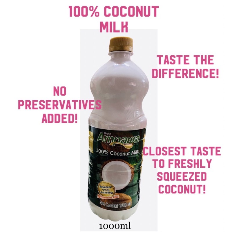 1000ml Bottle Halal Premium Coconut Milk From Thailand In Valued 1l Bottle Ampawa Brand Shopee Singapore