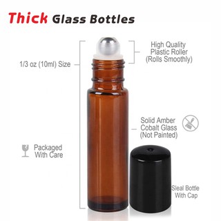 8PCS/Set Ultimate Amber Essential Oil Roller Bottles Set with Stainless Steel Balls 10ml Glass Bottle with Funnel & Opener & Pipet for Perfume & Aromatherapy #2