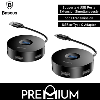 BASEUS USB / Type-C  Adaptor Round Box 4 USB Hub to USB 3.0 + USB 2.0
