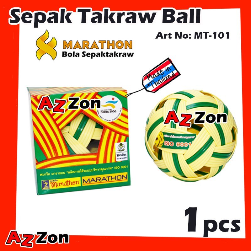 MT-101 Marathon Synthetic Sepak Takraw Mens Tournament Ball / Marathon ...