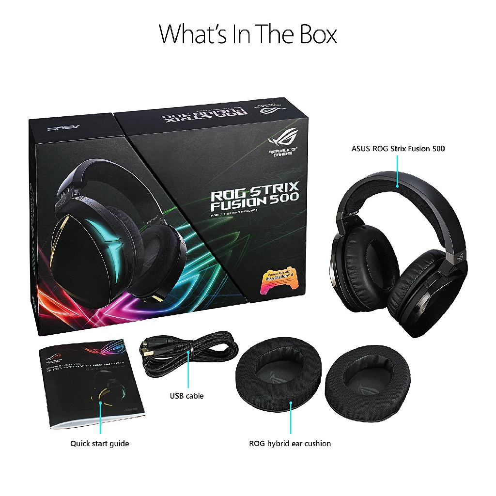 Asus Rog Strix Fusion 500 Virtual 7 1 Rgb Gaming Headset Shopee Singapore