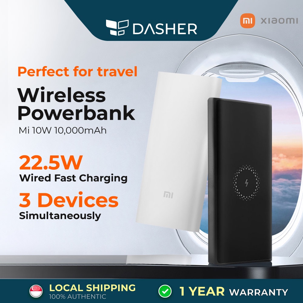 [2022 Upgraded] Xiaomi Mi 10W Wireless PowerBank 10000mAh 22.5W Dual ...