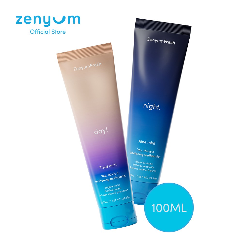 Zenyum Fresh Day or Night Toothpaste 100ml (Alcohol Free/Teeth Whitening/Sensitive Relief