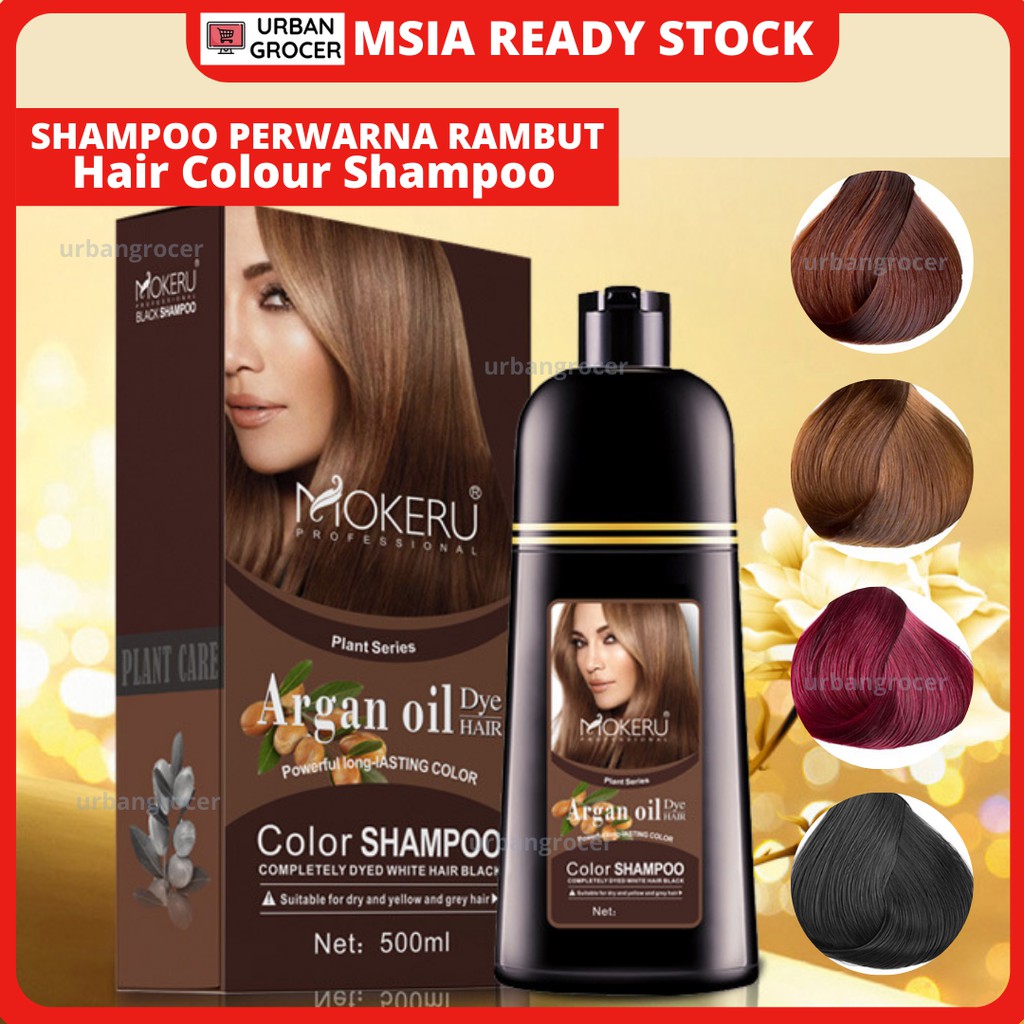 Argan Oil Hair Dye Shampoo Pewarna Rambut Colour Natural Mokeru Cream ...