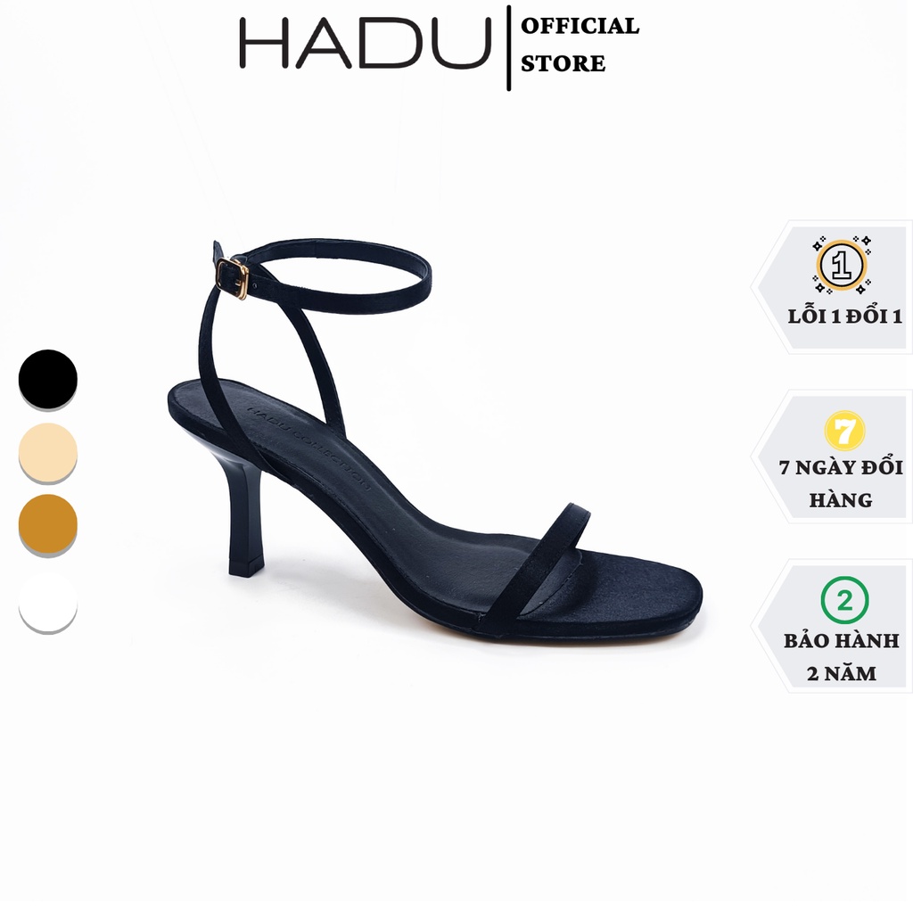 Giày sandal cao gót quai ngang dây mảnh HADU G731 gót nhọn 7cm, chất liệu cao cấp
