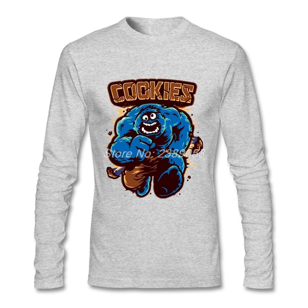 Men Cool T Shirts Fashion Style Cookies Tee Shirts Graphic Long Sleeve Monster T Shirt Tops Tees Shopee Singapore