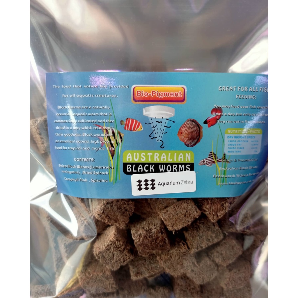 Australian Blackworms Freeze Dried CUBE (BIO PIGMENT) Shopee Singapore