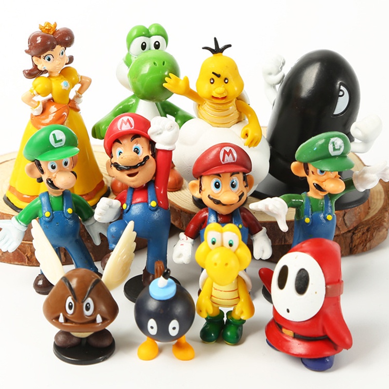 12pcs Set Japan Nintendo Game Super Mario Bros Luigi Yoshi Daisy Koopa