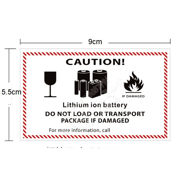 [SG] IATA DGR Handling Label Lithium Ion Battery CAUTION Label 9 x 5