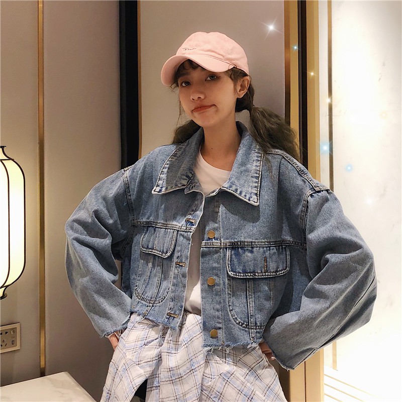 short waisted jean jacket