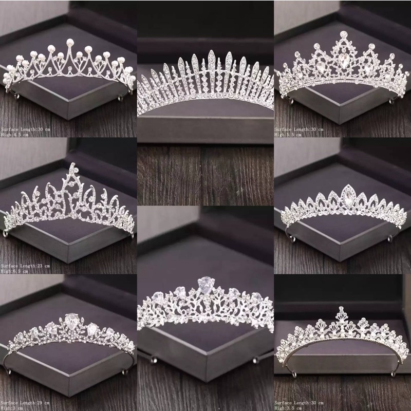 [SG SELLER] SILVER COLOR RHINESTONE CROWN TIARA HIGH QUALITY BRIDAL