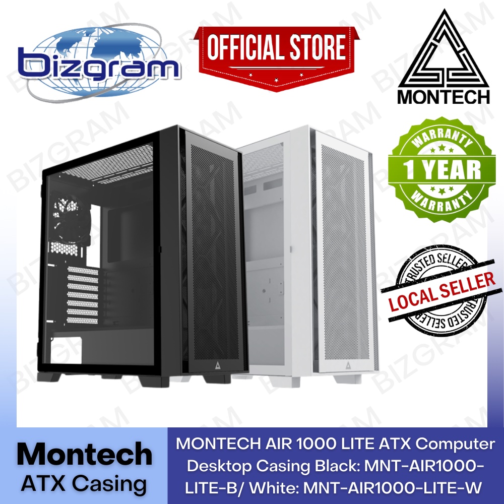 MONTECH AIR 1000 LITE ATX Computer Desktop Casing Black: MNT-AIR1000 ...