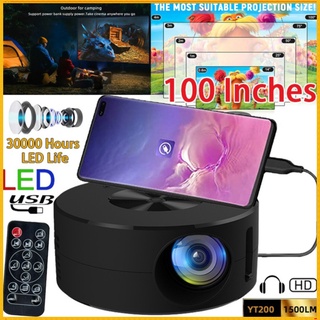 Yt200 Black Led Mobile Video Projector Home Theater Media Player Kids Home Cinema Wired Same Screen Projector For Android Iphone