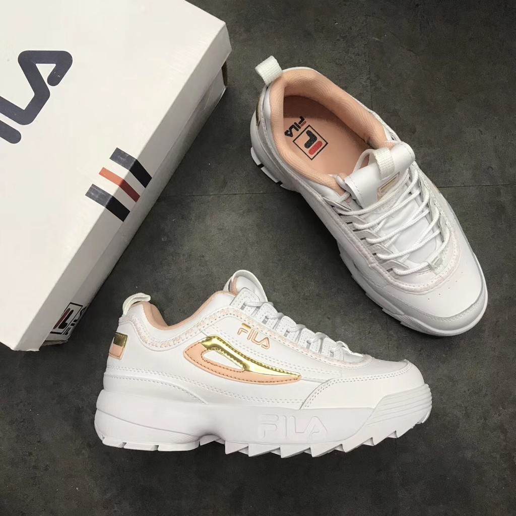 fila disruptor white gold