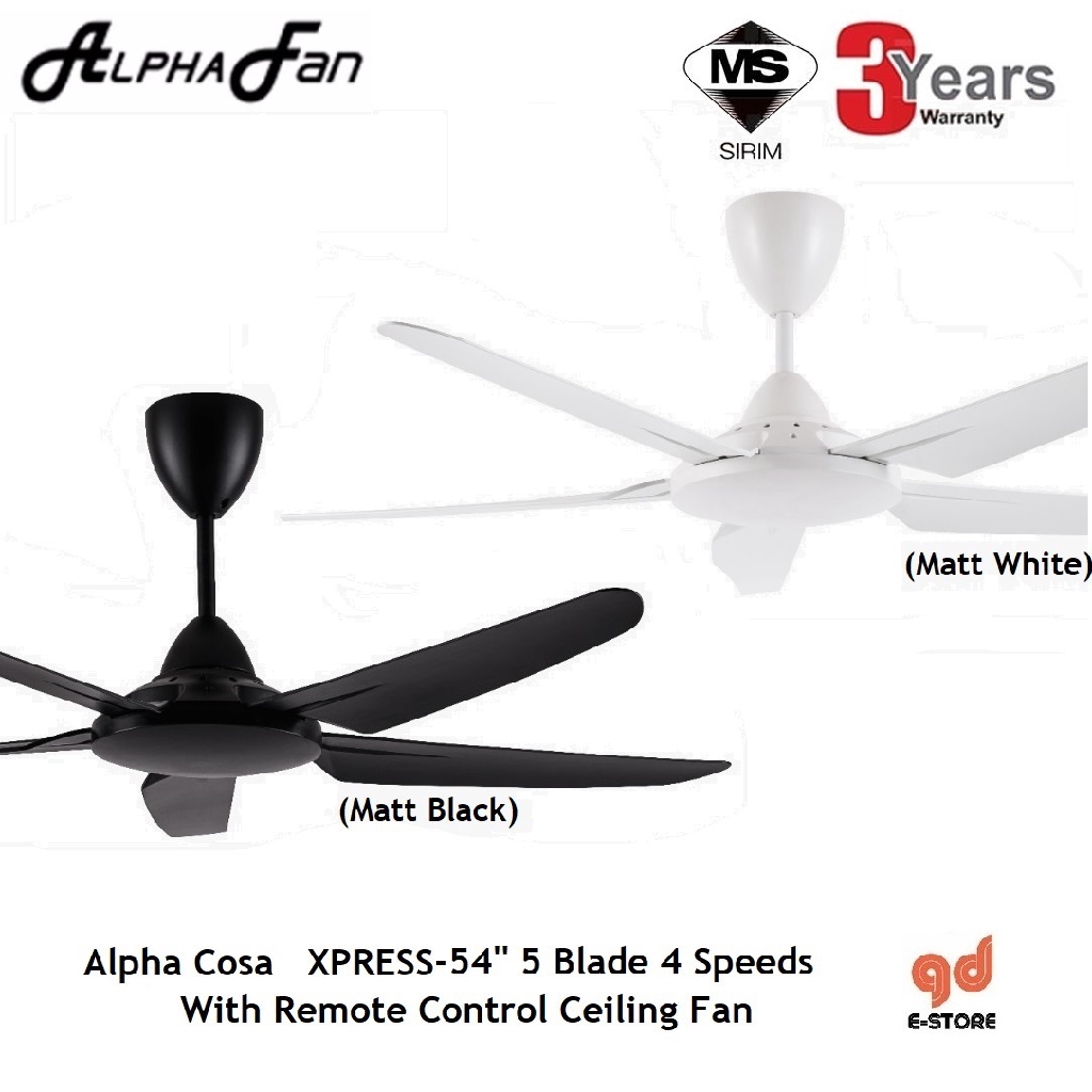 Alpha Cosa Xpress 54 5 Blades 4 Speeds With Remote Control Ceiling Fan