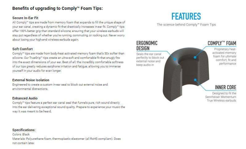 sennheiser momentum true wireless comply