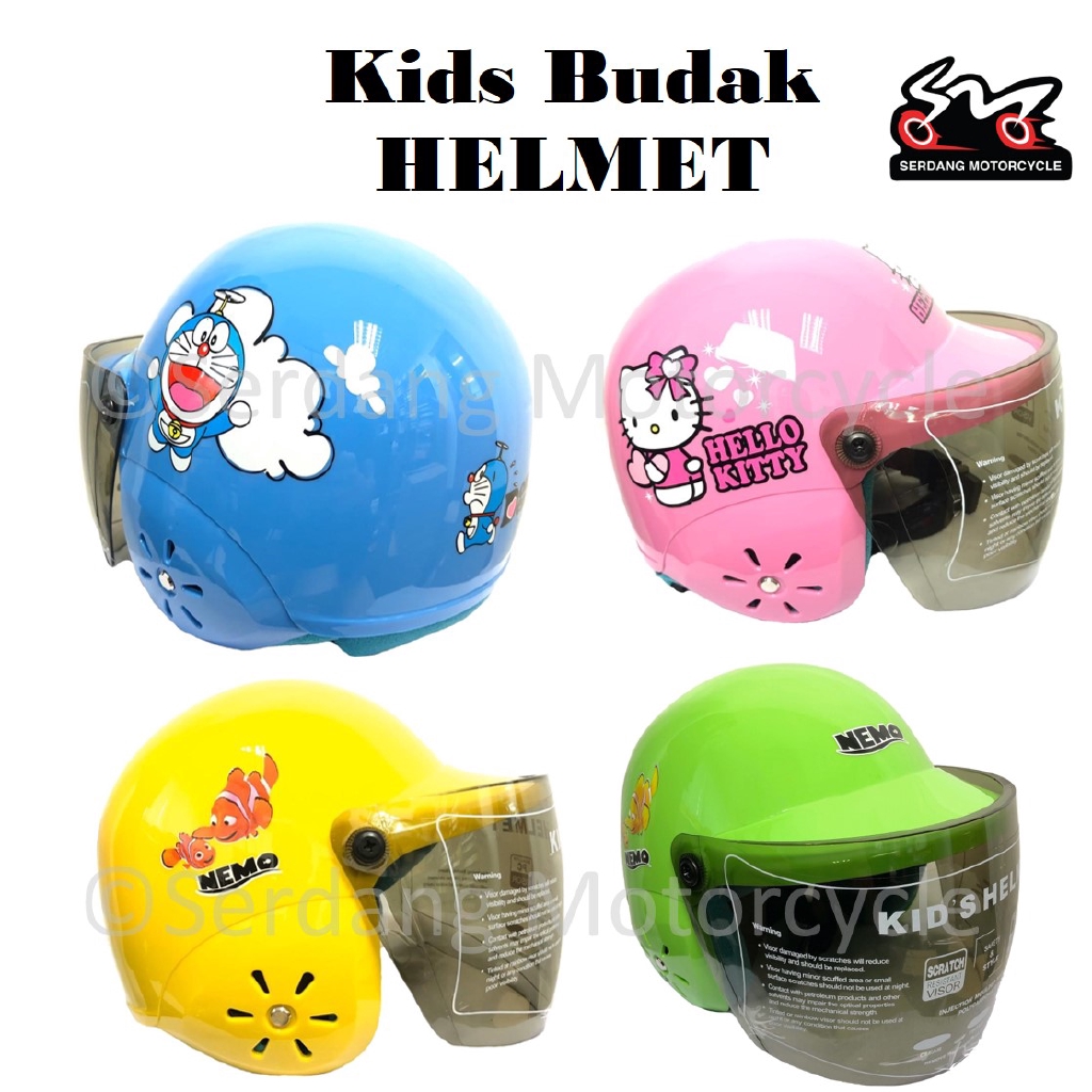 Kids Safety Helmet Children Budak Kanak Kid Topi Keledar Doraemon Hello Kitty Nemo Shopee Singapore