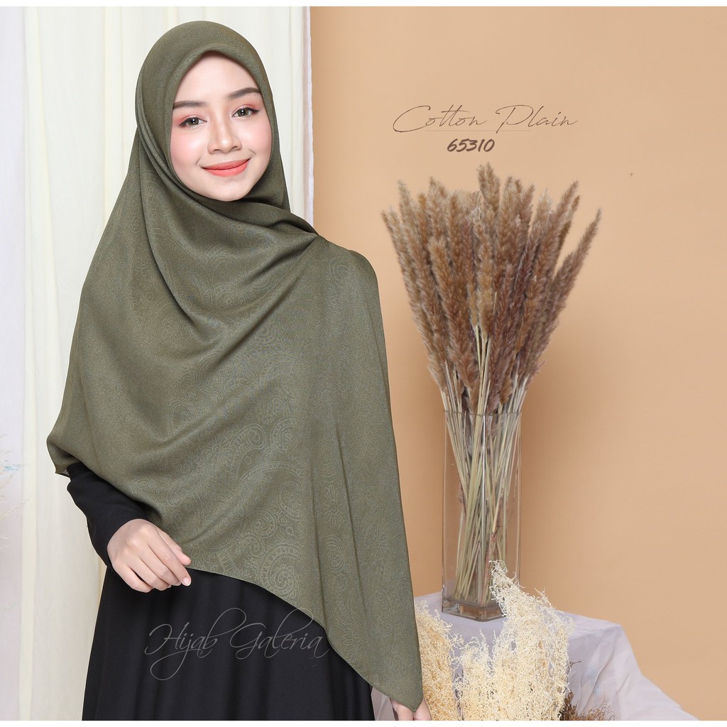 Bawal Cotton Emboss Plain Tudung Labuh Bidang 60 By Hijab Galeria Shopee Singapore