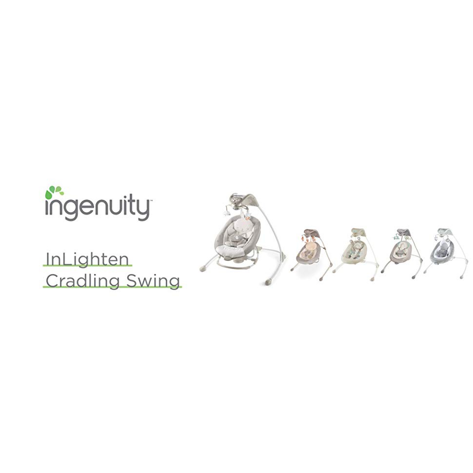 ingenuity twinkle teddy bear in lighten cradling swing & rocker
