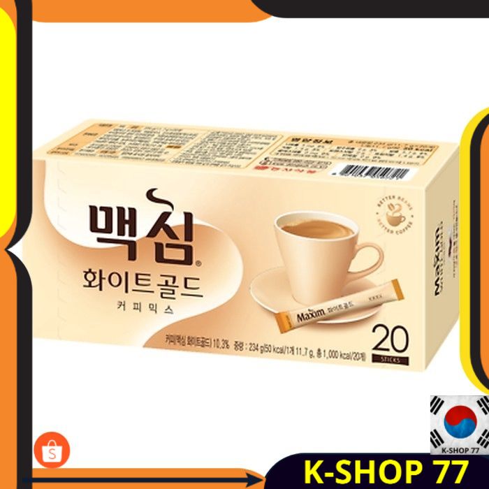 Korean Drink Instant Korean Drink Korean Halal Drink Maxim White Gold Coffee 20 Sachets Ori Korea Shopee Singapore