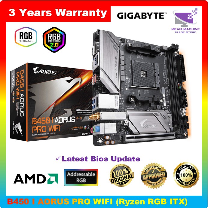 Gigabyte B450 I Aorus Pro Wifi Ryzen Am4 Mini Itx Motherboard Bios Latest 3000 Series Shopee Singapore