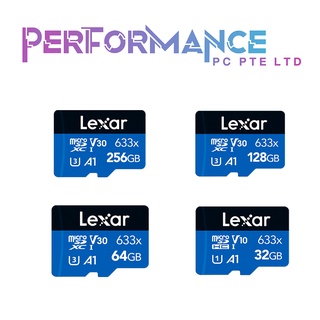 LEXAR 633x 32GB/64GB/128GB/256GB microSDHC R100 MB/s (10 YEARS WARRANTY BY TECH DYNAMIC PTE LTD)