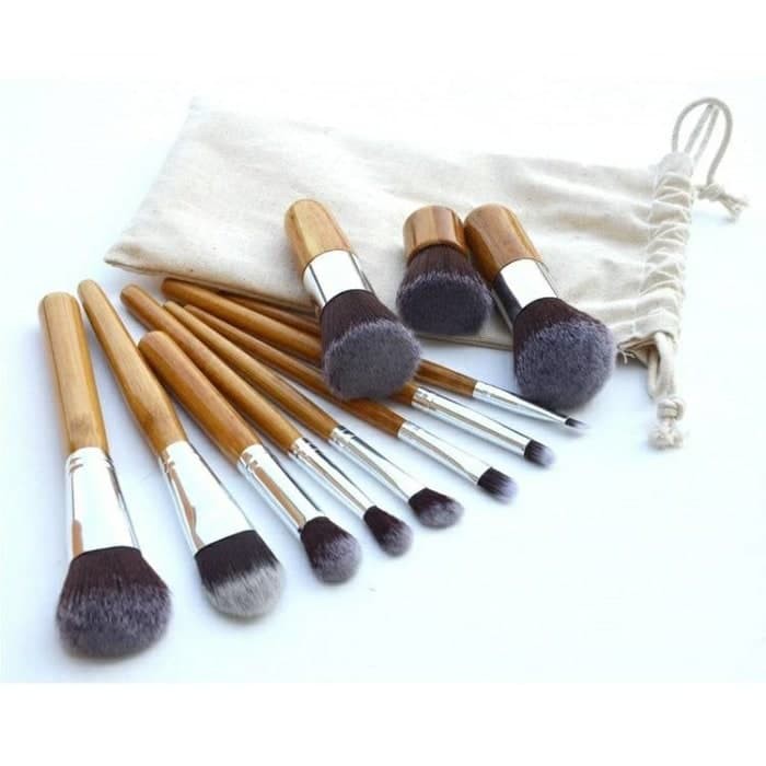 Kabuki Make Up Brush Set Bamboo Wooden MakeUp Brush 11pcs 11pcs Make Up