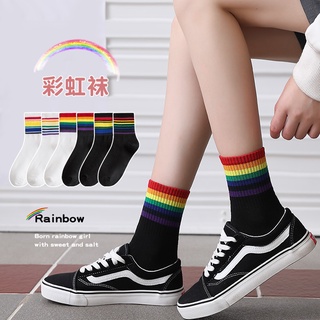 One Pair Women Socks Long  fashion socks Rainbow socks!!!!The cheapest!!!!