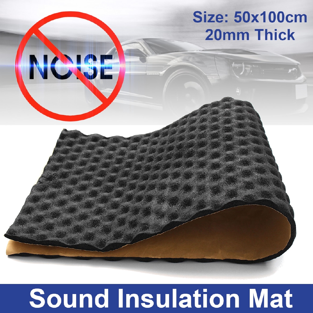 20mm 50x100cm Car Hood Sound Proofing Foam Insulation Deadening