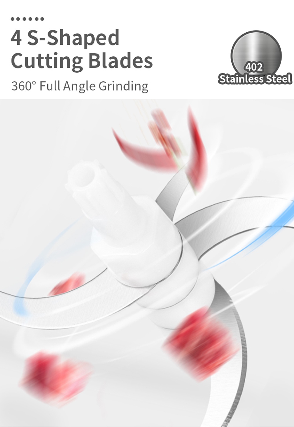 Simplus Meat Grinder 1.8L Glass Bowl Food Chopper Processor Mixer