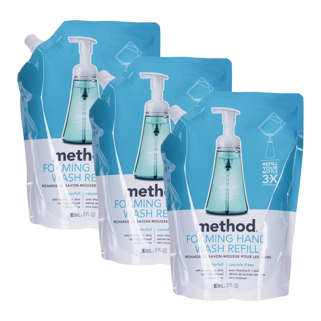[Bundle of 3] Method foaming hand wash refill waterfall 828ml