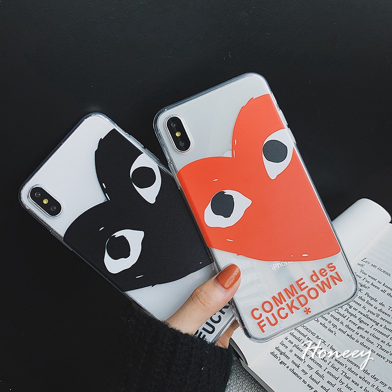 Cdg Comme Des Garcons Play Transparent Soft Cases For Iphone Xs