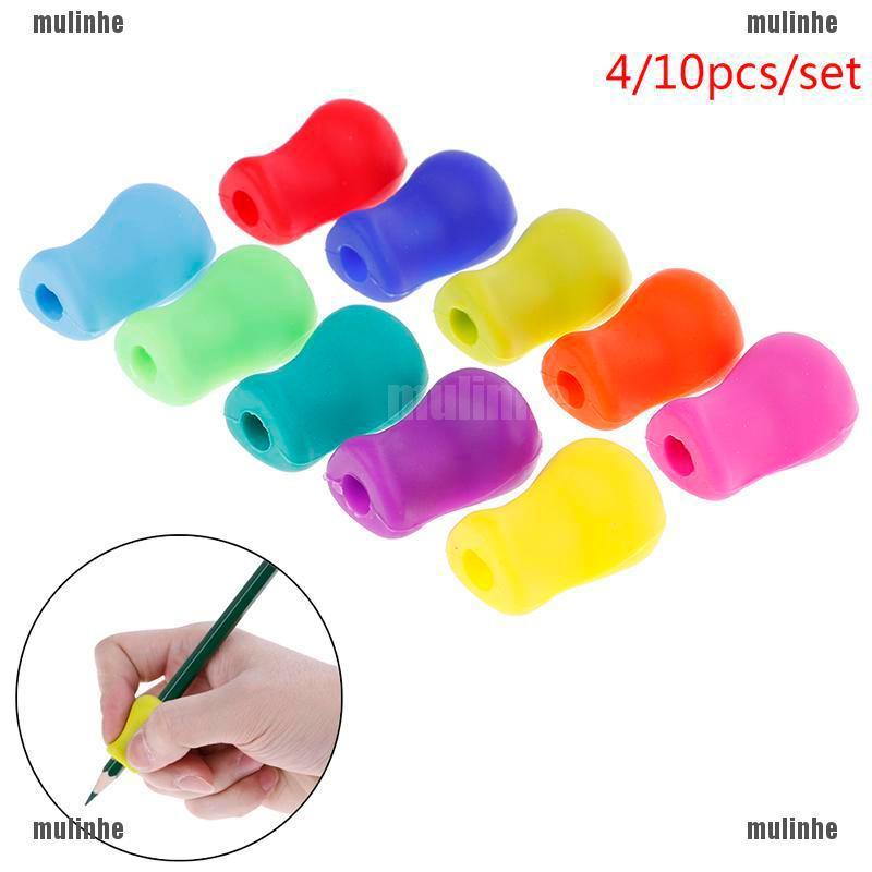 4/10pcs Pencil Grip Tool Soft Rubber Pen Topper For Kid Handwriting Aid Usef Nz 