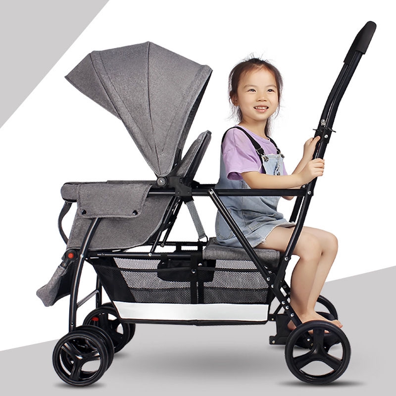 two child stroller