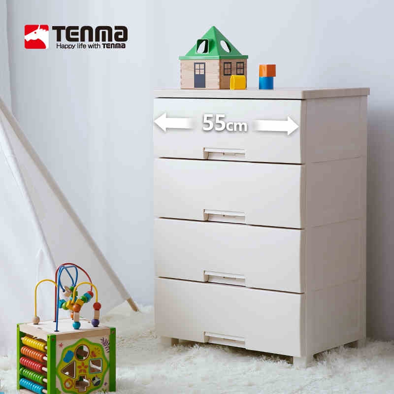 Tenma Wooden Top Plastic Drawer Storage Length 55cm Shopee