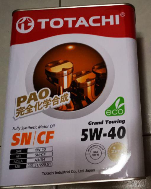 Totachi PRO TOURING M 5W40 Fully Synthetic Engine Oil 4L | Shopee Singapore