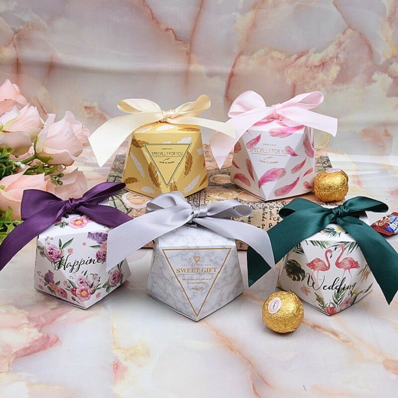 10pcs Carriage Candy Gift Boxes Wedding Favors Sweet Gift Box Bags Baby Shower 